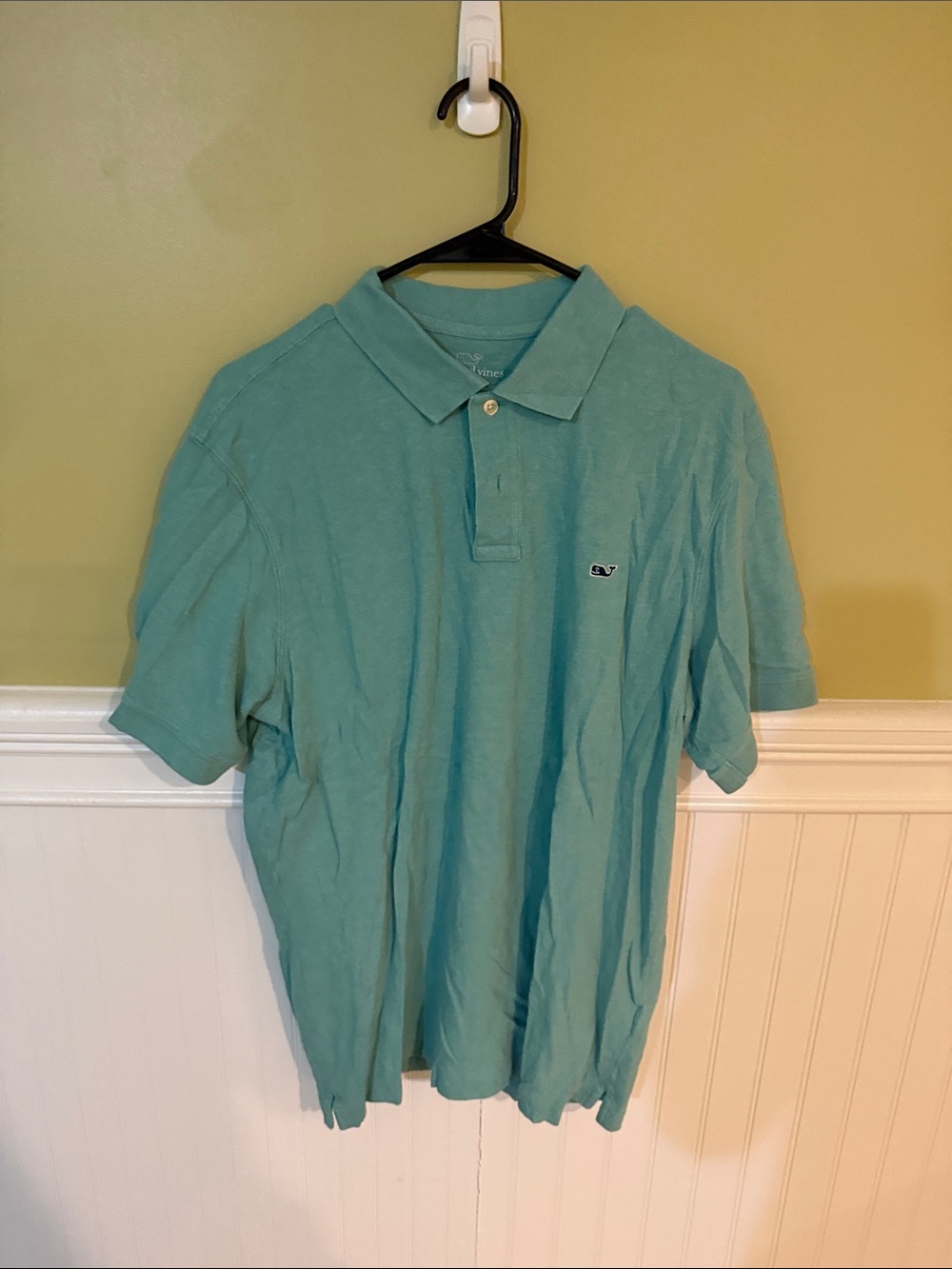 Vineyard Vines Men's Size M 100% Cotton Aqua Green Polo Shirt